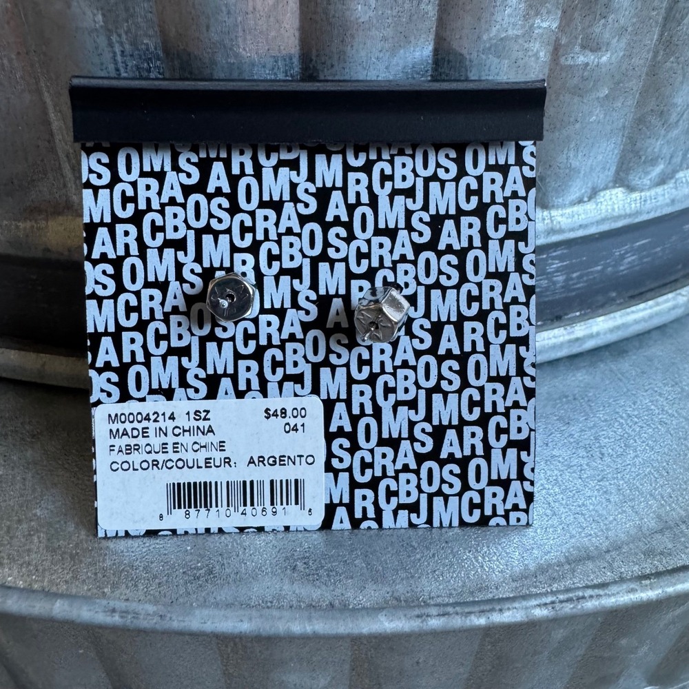 Marc by Marc Jacobs Pretzel Silver Tone Stud Earrings - Picture 2 of 2